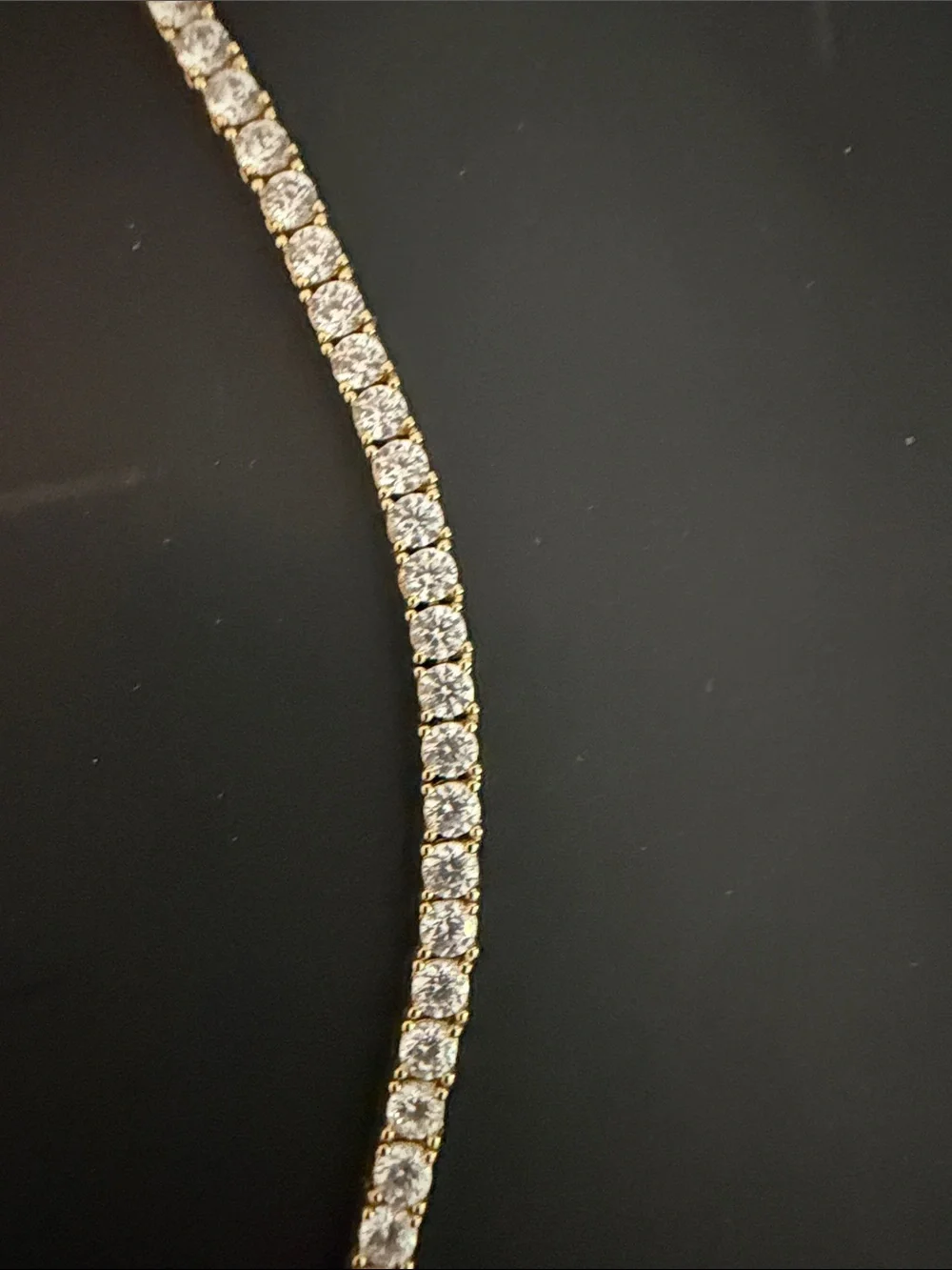 Adina Eden 3mm Gold Brass and CZ Tennis Necklace 16 inch